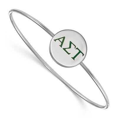 Alpha Sigma Tau Enameled Slip-on Bangle Sterling Silver SS023ALS-7, MPN: SS023ALS-7, 886774603957