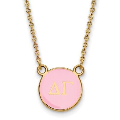 Delta Gamma Extra Small Enameled Pendant with 18 Inch Chain Gold-plated Silver GP029DG-18, MPN: GP0…