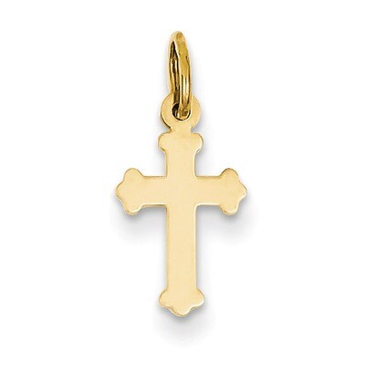 Mini Polished Cross Charm 14k Gold C3612, MPN: C3612, 883957898124