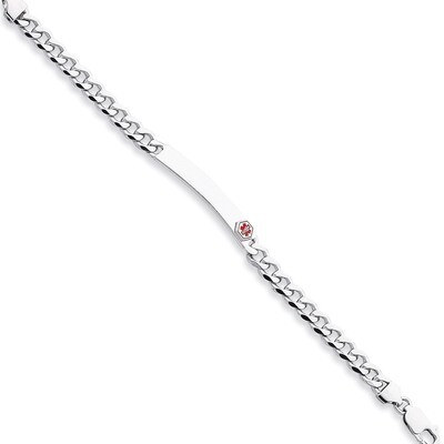 8 Inch Medical ID Curb Link Bracelet Sterling Silver Enameled XSM27-8, MPN: XSM27-8, 883957273624