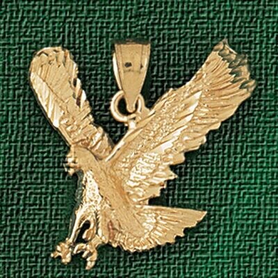 Dazzlers Jewelry Flying Eagle Pendant Necklace Charm Bracelet in Yellow, White or Rose Gold 2775, M…