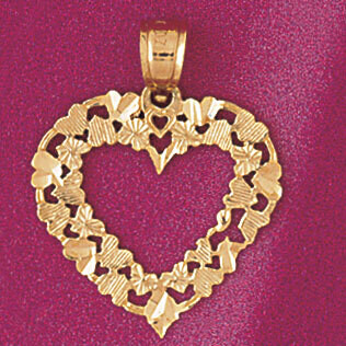 Dazzlers Jewelry Heart Pendant Necklace Charm Bracelet in Yellow, White or Rose Gold 4041, MPN: DZ-…