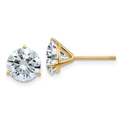 3ct. 7.5mm Round D E F Pure Light Moissanite Earrings 14k Gold YG322-11MP, MPN: YG322-11MP, 1911010…