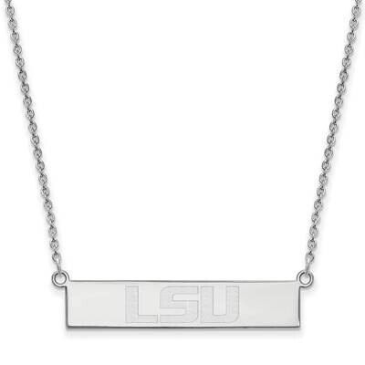 Lsu Small Bar Necklace Sterling Silver Rhodium-plated SS095LSU-18, MPN: SS095LSU-18, 191101151576