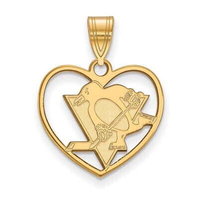 Pittsburh Penguins Pendant in Heart Gold-plated Silver GP017PEN, MPN: GP017PEN, 886774921341