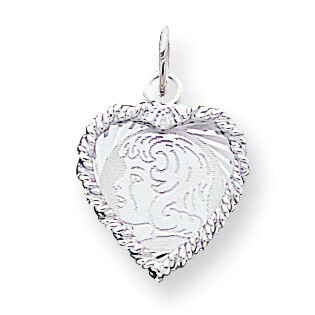 Engravable Girl Disc Charm Sterling Silver QM324/18