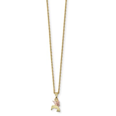 18 Inch Black Hills Gold Hummingbird Necklace 10k Tri-color 10BH708-18, MPN: 10BH708-18, 31902713033