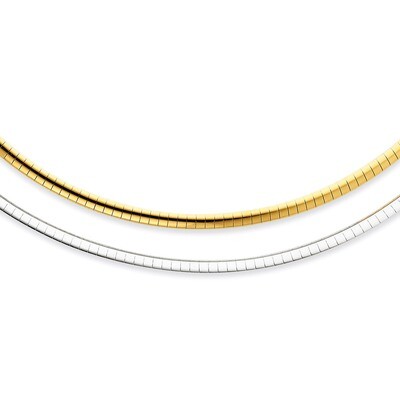 3mm Reversible Adjustable Omega Sterling Silver &amp; 14k Gold-plated RSM3-18, MPN: RSM3-18, 1911016357…