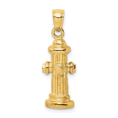 Fire Hydrant Charm 14k Gold 3-D C2267, MPN: C2267, 637218015702