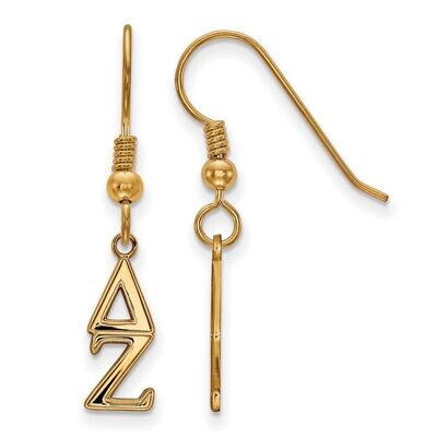 Delta Zeta Small Dangle Earrings Gold-plated Silver GP026DZ, MPN: GP026DZ, 886774929576