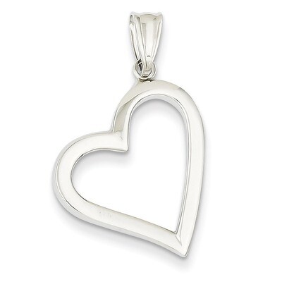 Polished Hollow Heart Pendant 14k White Gold K4669, MPN: K4669, 869944813493