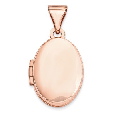 Polished 13Mm Plain Oval Locket 14k Rose Gold XL667, MPN: XL667, 883957144610
