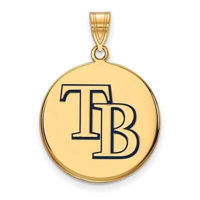 Tampa Bay Rays Large Enamel Disc Pendant Gold-plated Silver GP013DEV, MPN: GP013DEV, 886774915678