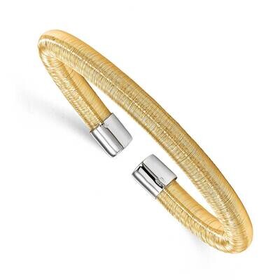 Gold-Tone Cuff Bangle Sterling Silver QLF773, MPN: QLF773, 191101207365