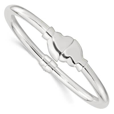 Heart I Love You Inside Clasp Hinged Bangle Sterling Silver Polished QB1404, MPN: QB1404, 196904164…