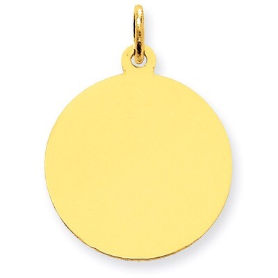 Plain .018 Gauge Circular Engravable Disc Charm 10k Gold 10XM137/18, MPN: 10XM137/18, 886774085760