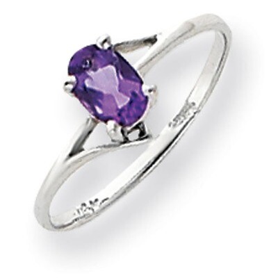 Amethyst Checker Ring 14k white Gold 6x4mm Oval Y4660AC, MPN: Y4660AC, 883957563787