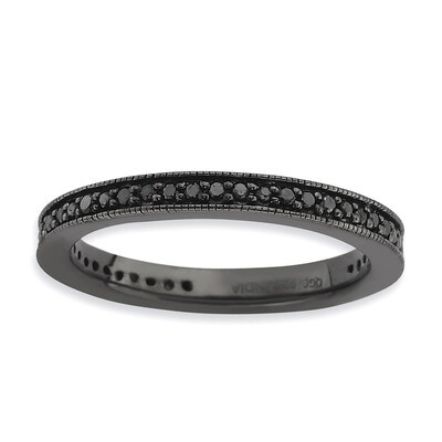 Black Diamond Ring - Sterling Silver Polished QSK810, MPN: QSK810, 886774157894