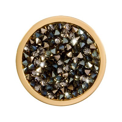 Nikki Lissoni Black Topaz Rock Crystal Gold-Plated 23mm Coin C1423GS, MPN: C1423GS, 8718627469743
