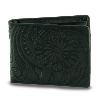 Black Embossed Floral Pattern Bifold Wallet GM25080BLK, MPN: GM25080BLK,