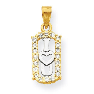 I Love You Charm 10k Gold Synthetic Diamond 10C947, MPN: 10C947, 886774022307