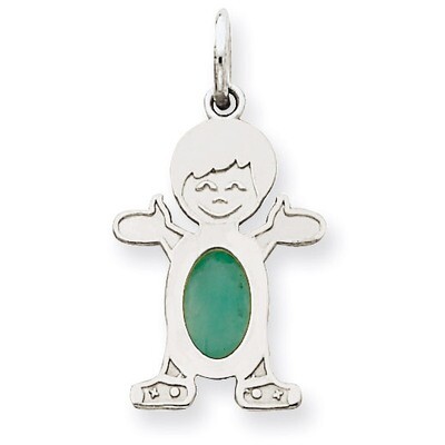 Boy 6x4 Oval Genuine Emerald-May 14k White Gold XCK43, MPN: XCK43, 883957295046