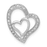 Sterling Silver Polished Diamond Double Heart Pendant PXD2573-SSS43