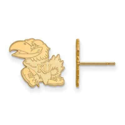 University of Kansas Small Post Earring Gold-plated Silver GP009UKS, MPN: GP009UKS, 886774909936