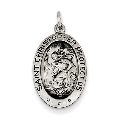 Saint Christopher Medal Sterling Silver QC3556, MPN: QC3556, 886774583389
