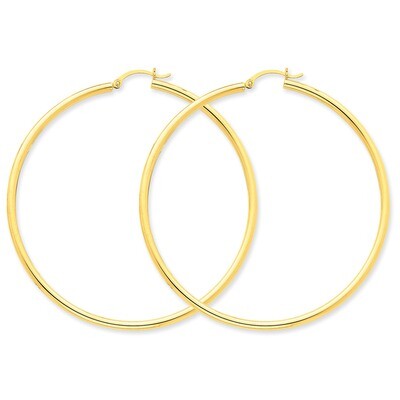 Polished 2.5mm Round Hoop Earrings 10k Gold 10T930, MPN: 10T930, 883957896168