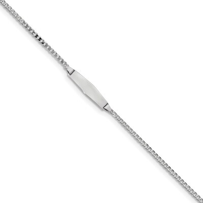 7 Inch Flat Curb Link Soft Diamond Shape ID Bracelet 14k white Gold LID70CW-7, MPN: LID70CW-7, 8839…