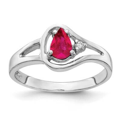 6x4mm Pear Ruby Vs Diamond Ring 14k White Gold Y2071R/VS, MPN: Y2071R_AA, 883957691985