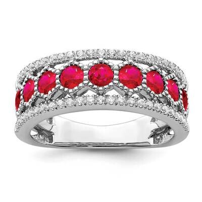 Ruby and Diamond Ring 14k White Gold Polished RM8391-RU-030-WA, MPN: RM8391-RU-030-WA,