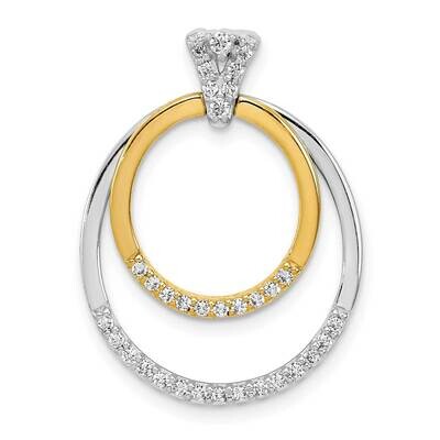 1/4Ct. Diamond Fancy Double Circle Pendant 14k Two-Tone Gold PM3823-025-YWA, MPN: PM3823-025-YWA, 8…