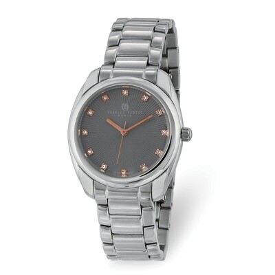 Charles Hubert Ladies Stainless Steel Grey Crystal Dial Watch  XWA6090, MPN: XWA6090, 848870009071