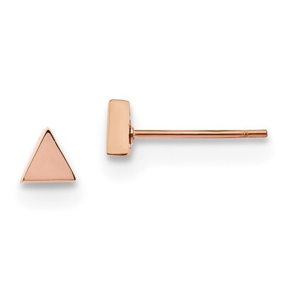 Rose IP-plated Triangle Post Earrings Stainless Steel Polished SRE1184 by Chisel, MPN: SRE1184, 191…