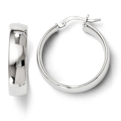 Leslie&#39;s Polished Hinged Hoop Earrings - Sterling Silver HB-QLE263, MPN: QLE263, 886774569710