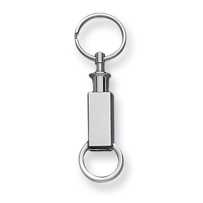 Nickel-plated Rectangular Double Valet Key Ring GL8614, MPN: GL8614, 788089029371