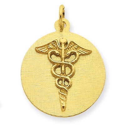 Caduceus Disc Charm 14k Gold A4115, MPN: A4115, 883957853741