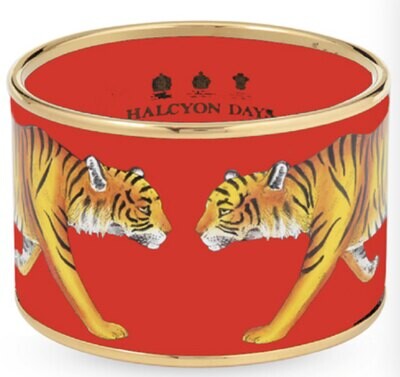Halcyon Days 4cm Tiger Red Gold Medium Cuff Bracelet PBMWT0640GM, MPN: PBMWT0640GM,