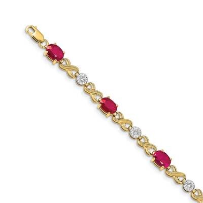 Ruby Bracelet 14k Gold Diamond BM4490-RU-020-YA, MPN: BM4490-RU-020-YA, 883957386324