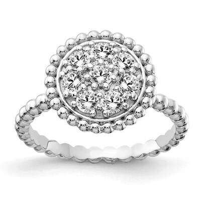 Cz Round Ring Sterling Silver QR7168-7, MPN: QR7168, 883957753836