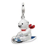 3-D Enameled Polar Bear on Sled Charm Sterling Silver QCC537 by Amore La Vita, MPN: QCC537, 8839573…