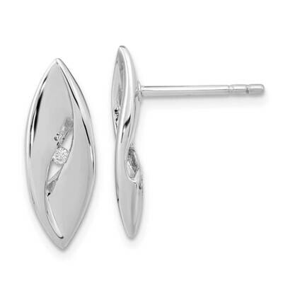 Diamond Fancy Post Earrings Sterling Silver Rhodium-Plated QE15720, MPN: QE15720, 196904153758
