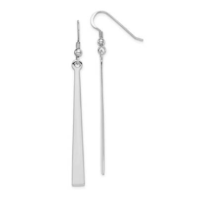 Polished Dangle Earrings Sterling Silver Rhodium Plated QE14974, MPN: QE14974, 886774041209