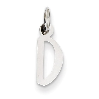 Small Slanted Block Initial D Charm 14k White Gold YC645D, MPN: YC645D, 191101634192