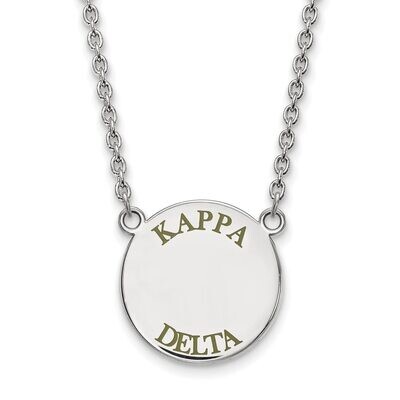 Kappa Delta Small Enameled Pendant with 18 Inch Chain Sterling Silver SS015KD-18, MPN: SS015KD-18, …