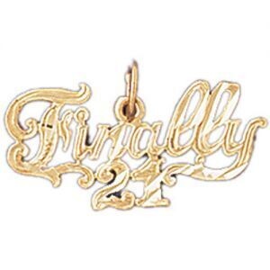 Dazzlers Jewelry Finally 21 Pendant Necklace Charm Bracelet in Yellow, White or Rose Gold 9689, MPN…