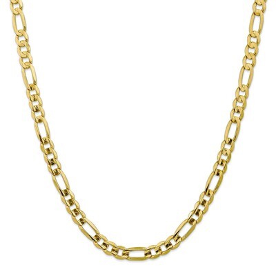 22 Inch 7.5mm Light Concave Figaro Chain 10k Gold 10LF200-22, MPN: 10LF200-22, 191101597848