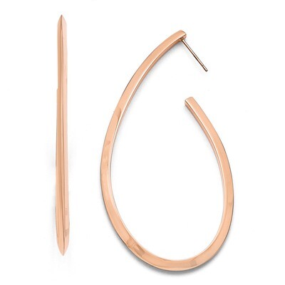 Polished Rose IP-plated Post Hoop Earrings - Stainless Steel SRE843 by Chisel, MPN: SRE843, 8867746…